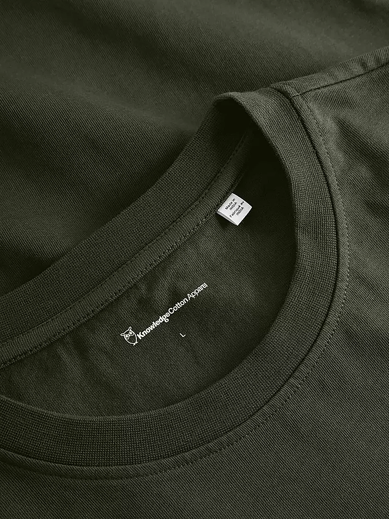 KNOWLEDGE COTTON APPAREL Langarmshirt  dunkelgrün