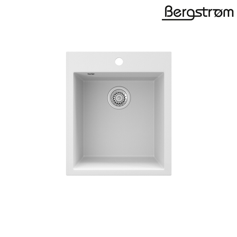 Bergström Granit Spüle Küchenspüle Einbauspüle Spülbecken 425x500mm Weiß
