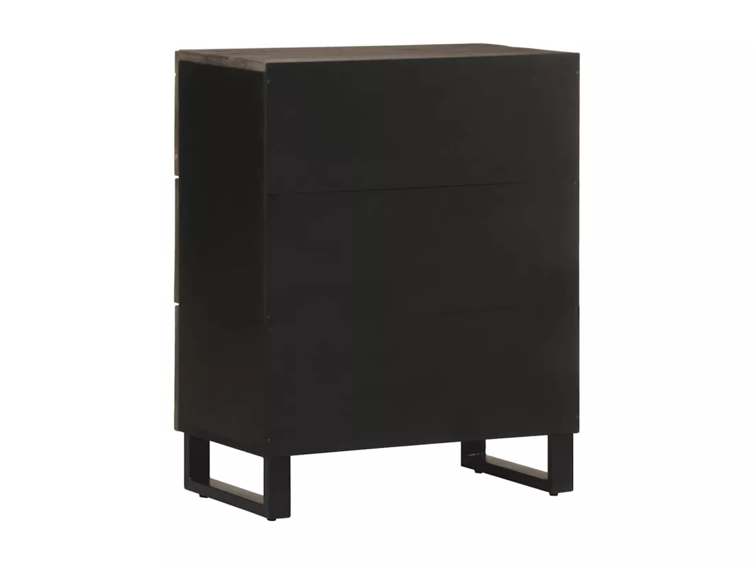 Buffet noir 60x33x75 cm bois massif de manguier