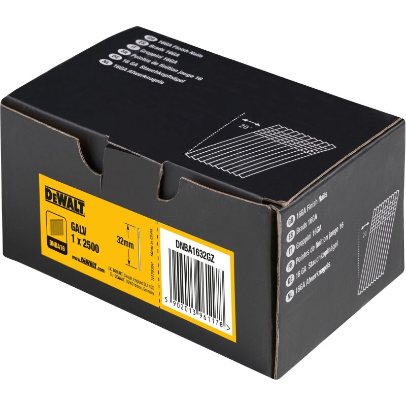 Pointes galvanisées 16 Ga 20° 1.2 x 32 mm