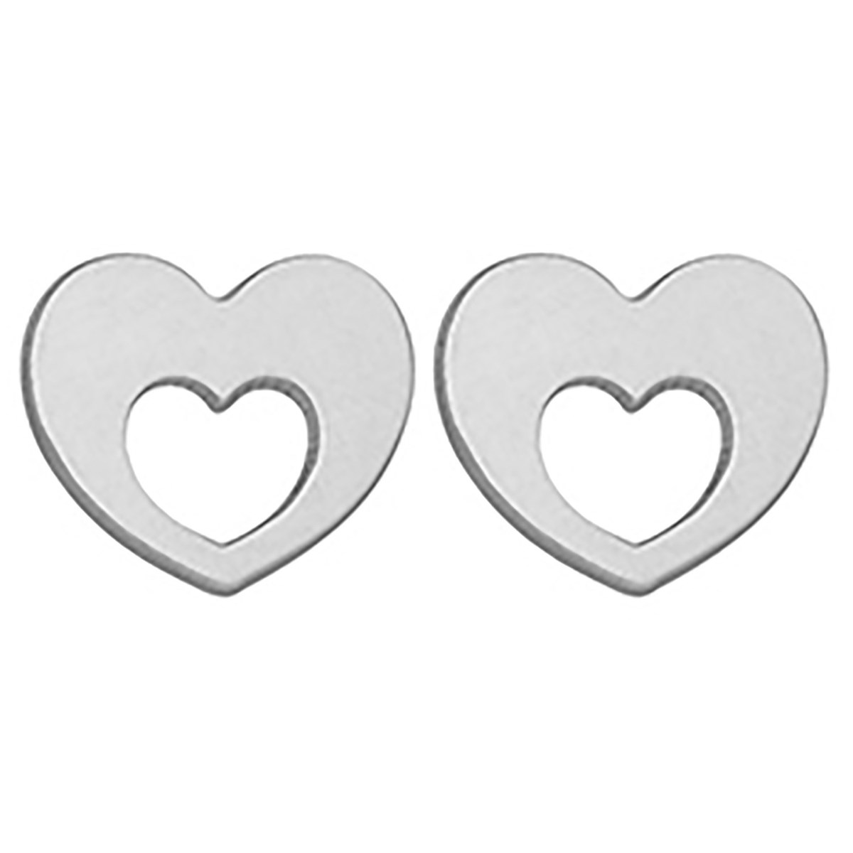 Boucles d'oreilles Brillaxis coeur ajouré or blanc