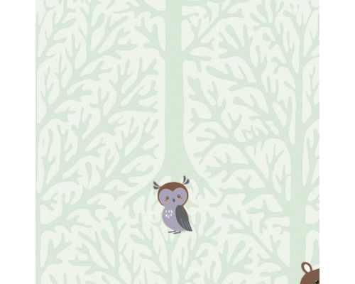 Vliesbehang 38119-2 Little Love Woodland Animals groen