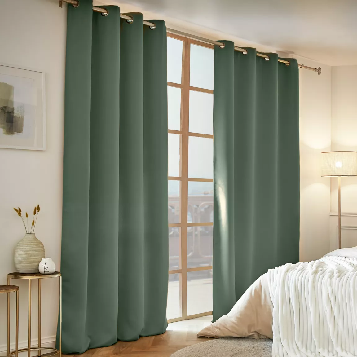 Rideau obscurcissant thermique (140 x 280 cm) Calore Vert romarin