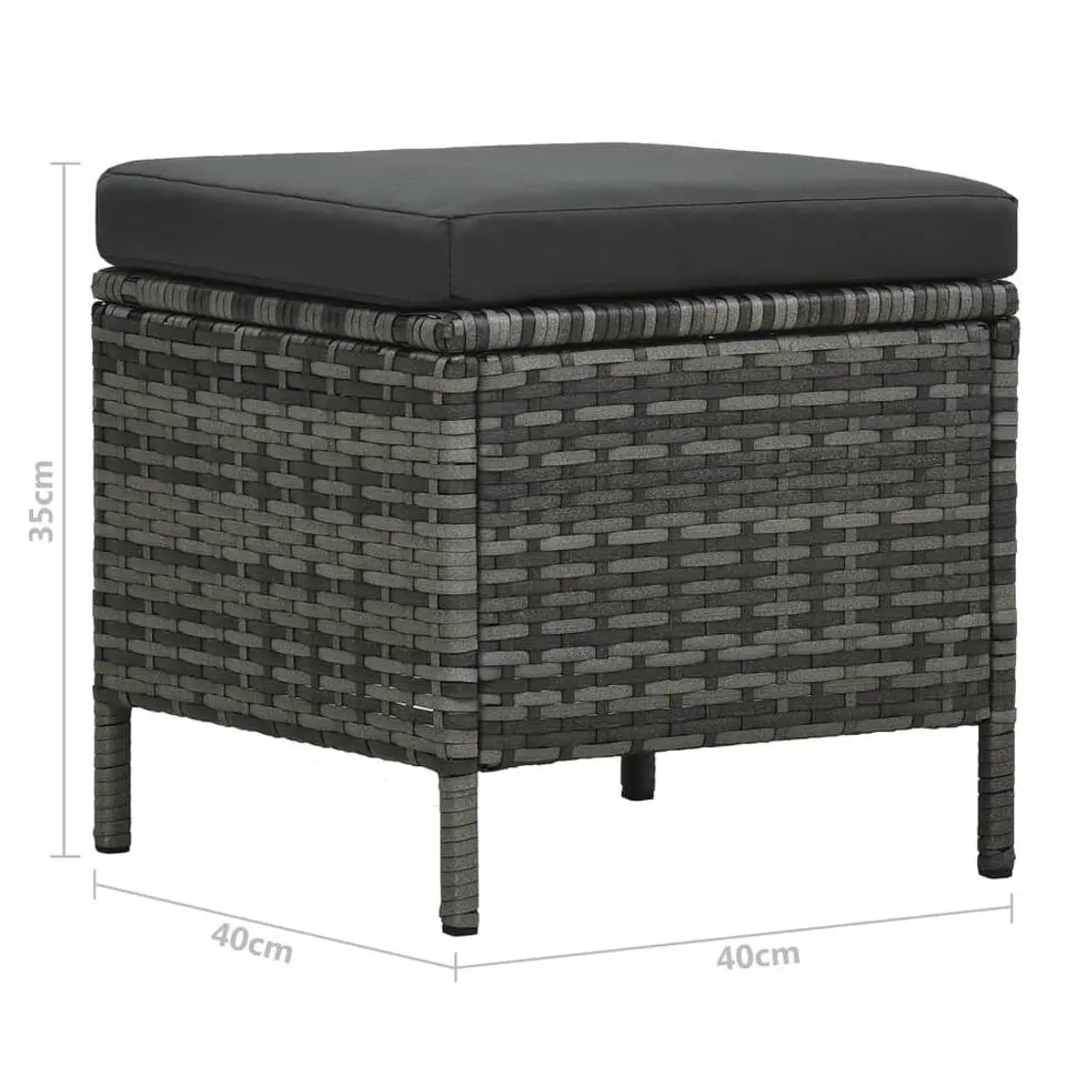 vidaXL - Eethoek - Grijs - Poly rattan