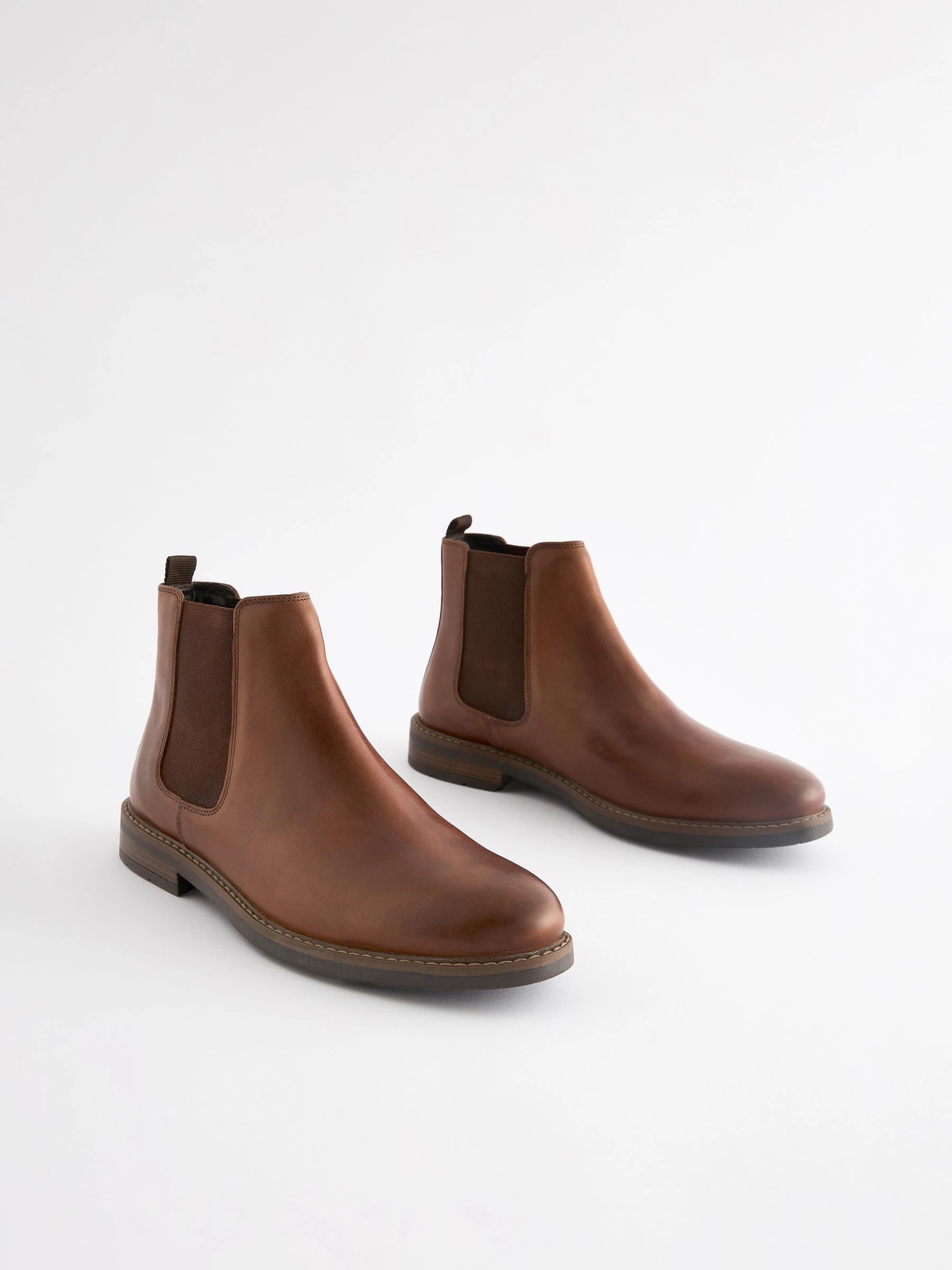 Lichtbruin - Waxy Leather Chelsea Boots