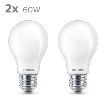Philips LED peer E27 5,9 W 2 stuks mat niet dimbaar