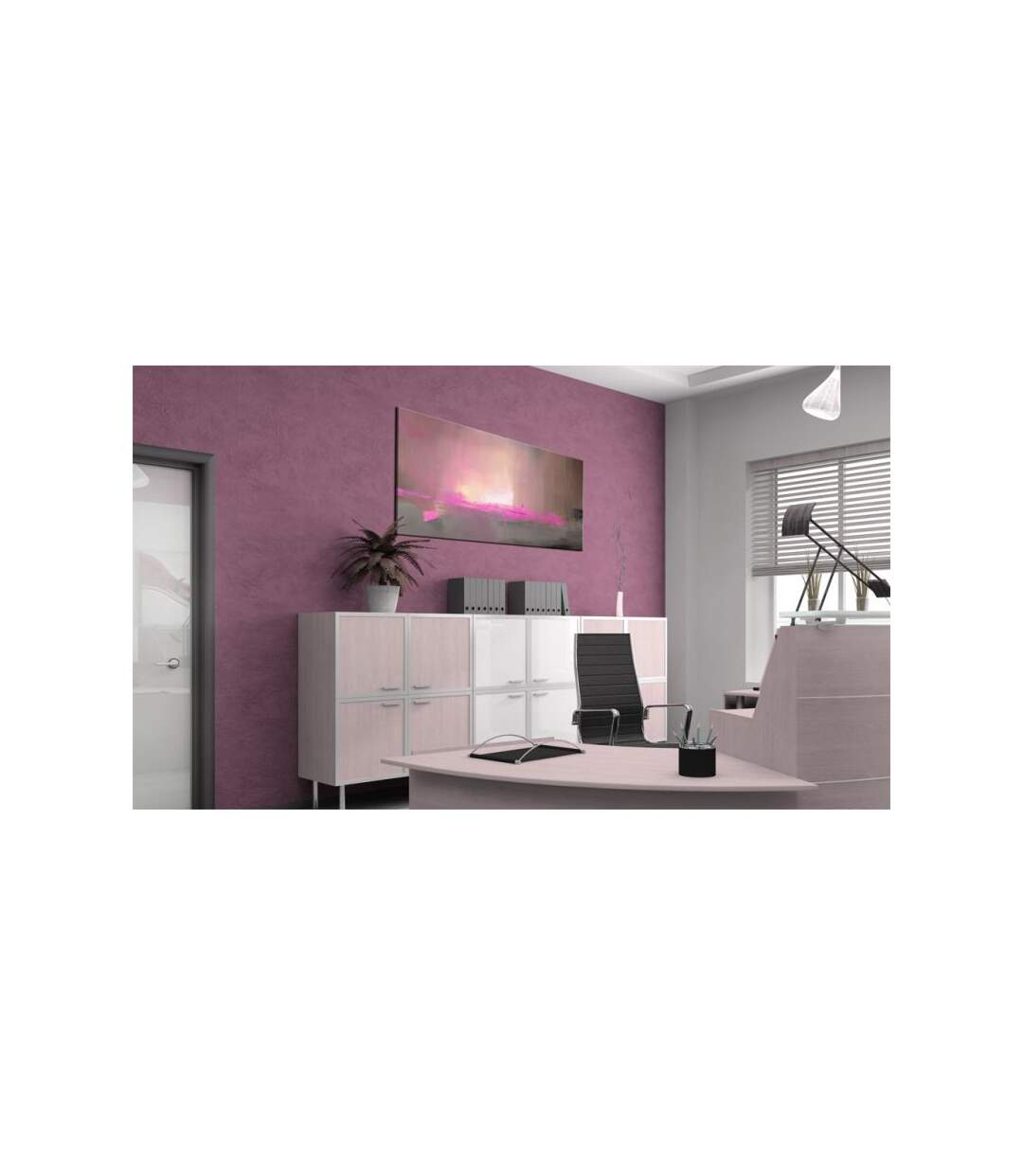 Paris Prix - Tableau Peint à La Main lumière Rose 40x100cm
