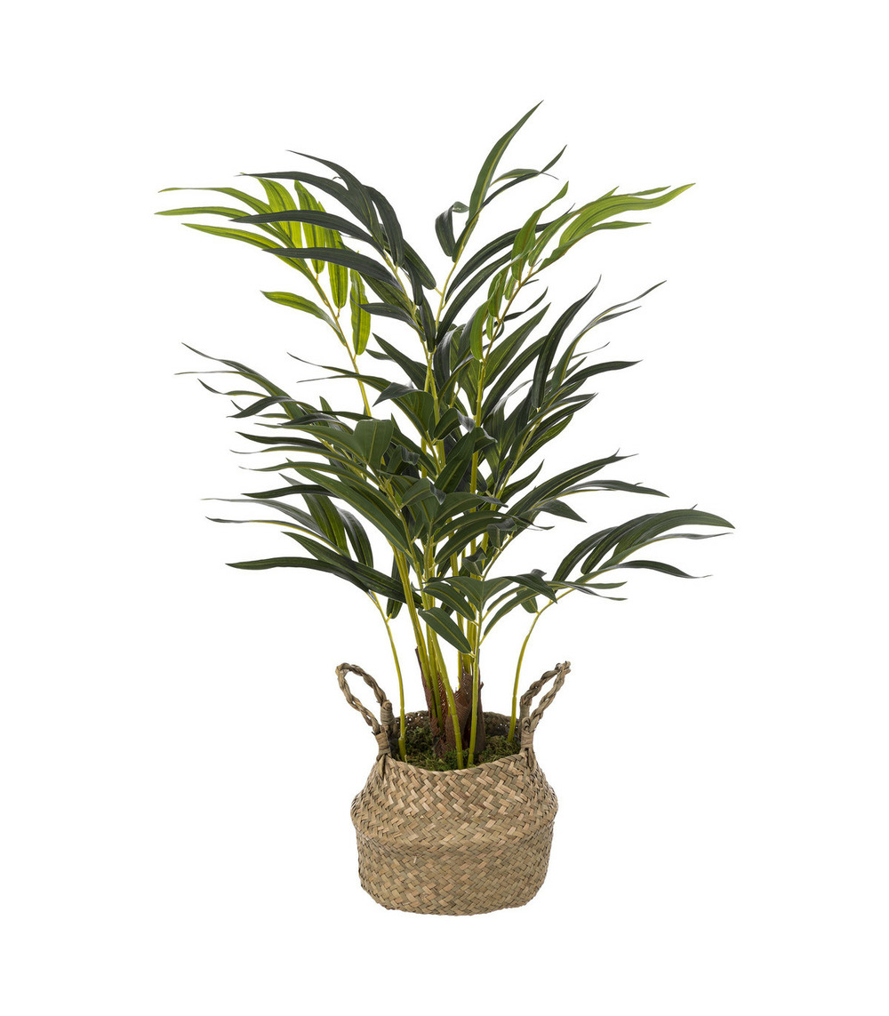 Plante artificielle palmier dans pot en roseau h 80 cm