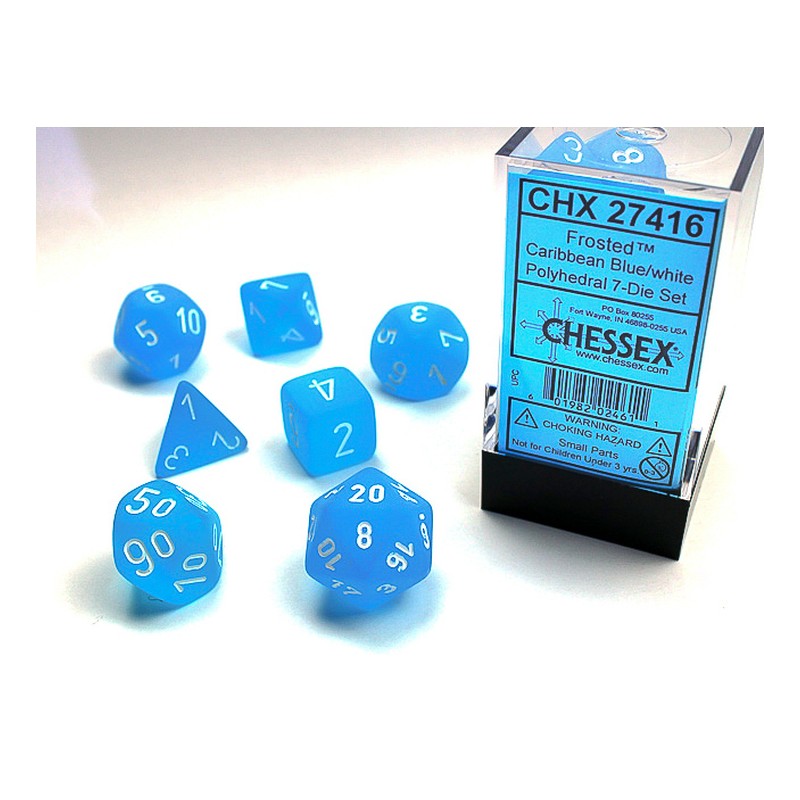 7 dés * givrés * BLEU CARAIBES