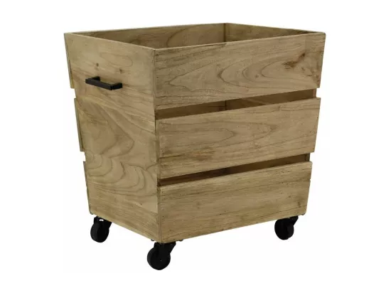 Caisse en bois de suar à roulette