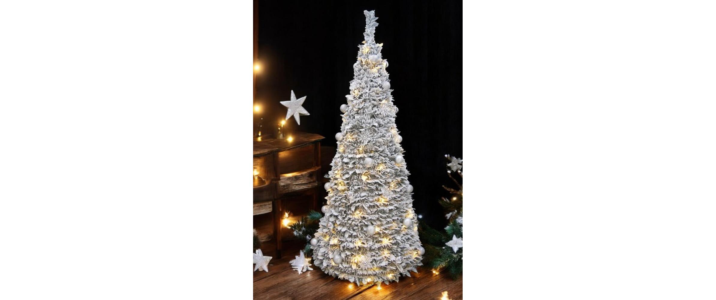 LED Pop-up-tree Schnee Höhe: 180 cm<br>Weihnachtsbaum