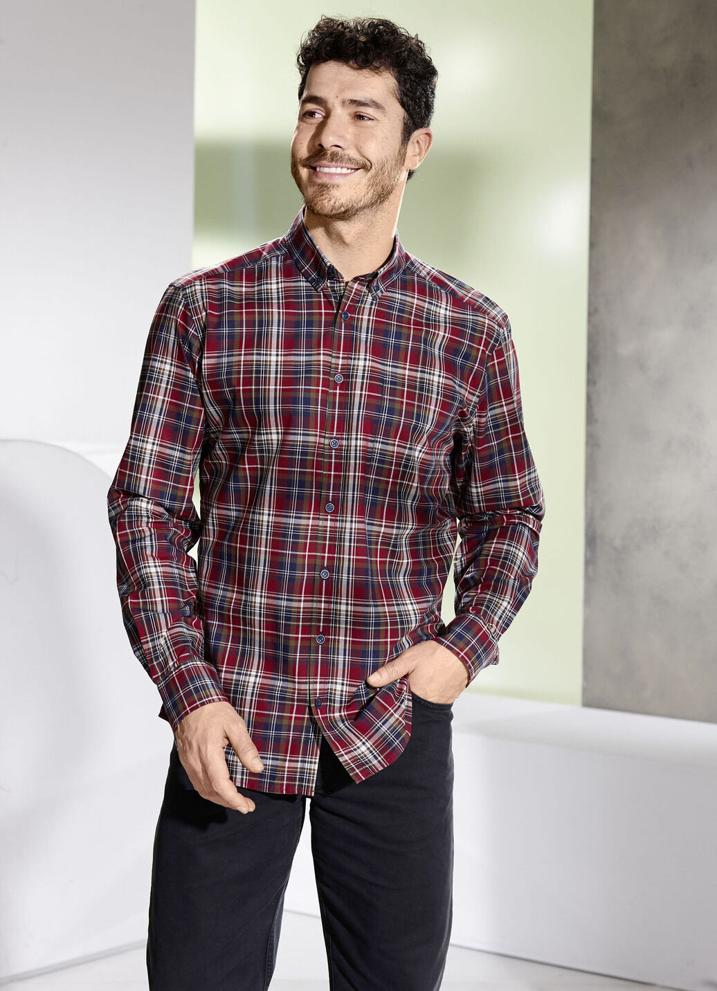 «King's Road»-Hemd mit Button-down-Kragen