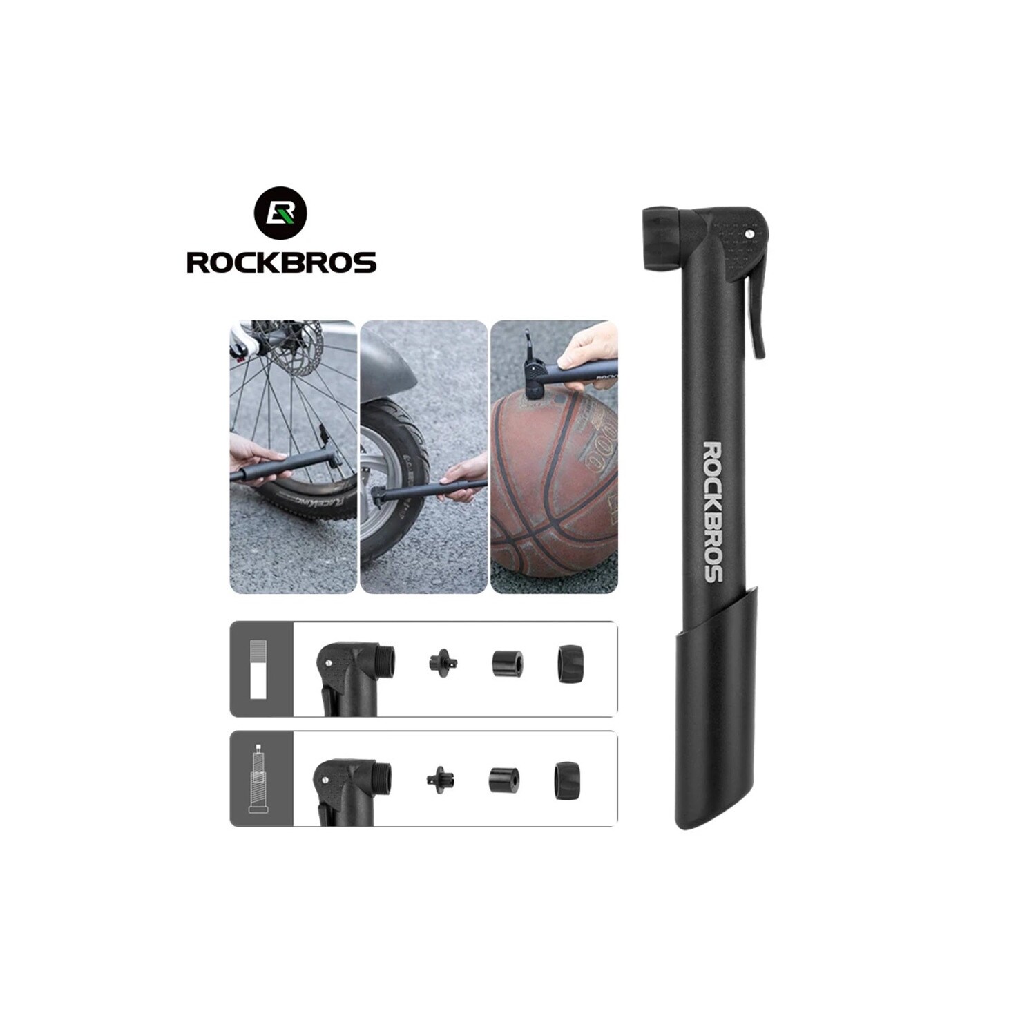 Kleine praktische Fahrradpumpe Schwarz - 42520001001 - 5,5 Bar