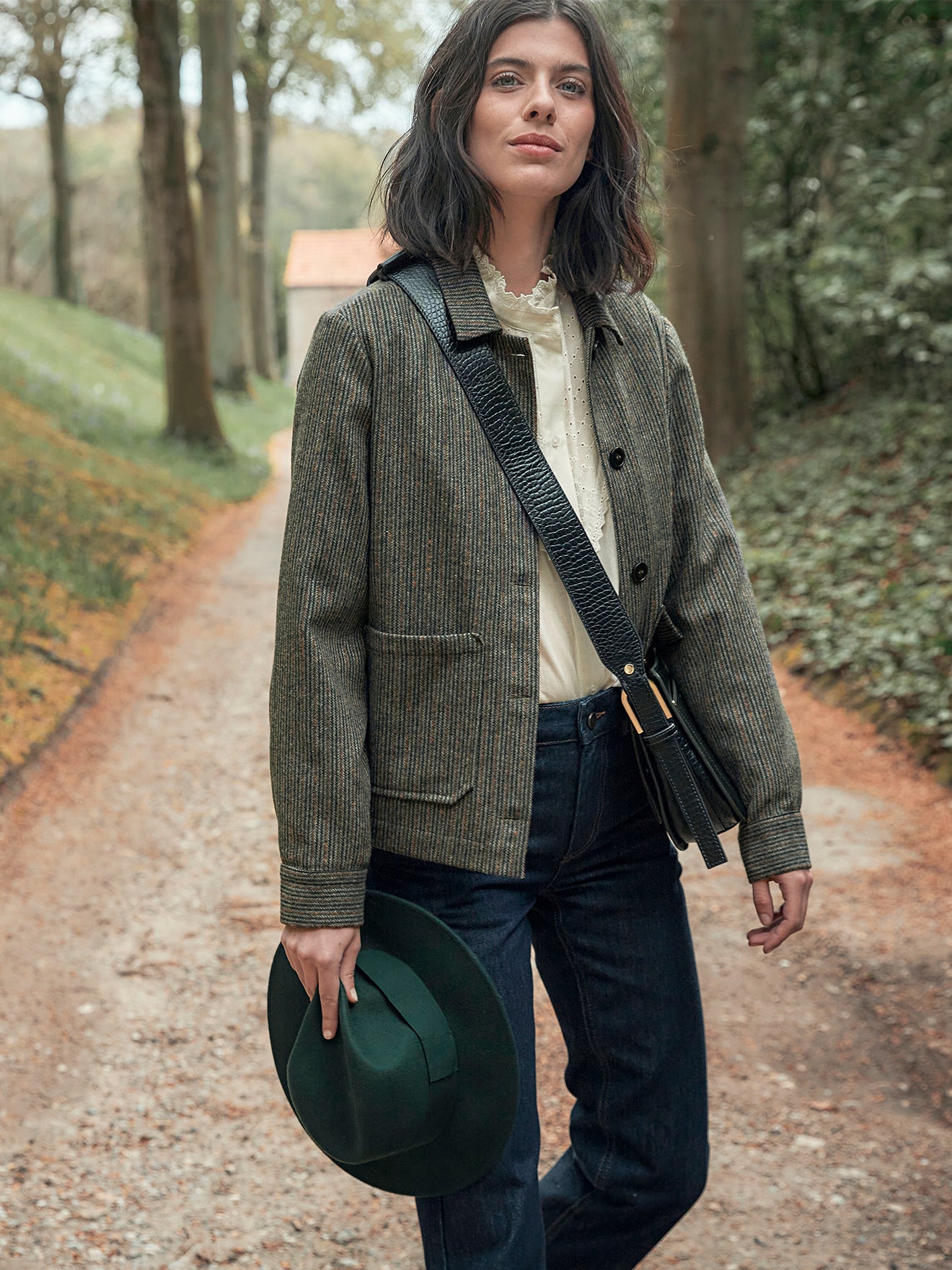Veste lainage chevron rayé femme