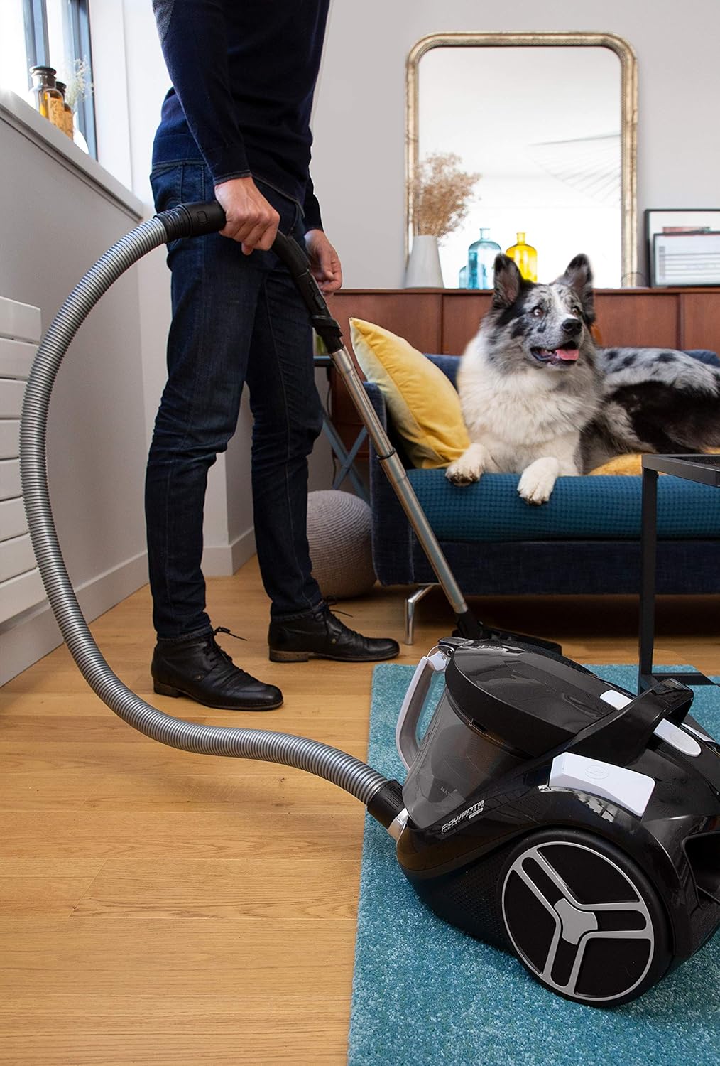 Rowenta beutelloser Bodenstaubsauger Compact Power XXL, 550 Watt, 2,5L Staubbehälter, Staubsauger leise und stark, extreme Saugleistung, hocheffizienter Saugkopf, Schwarz-Grau, RO4825