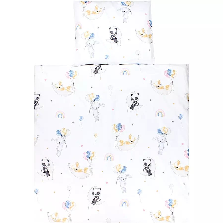 TupTam Unisex Baby Bettwäsche Wiegenset 4-teilig weiß Modell 1