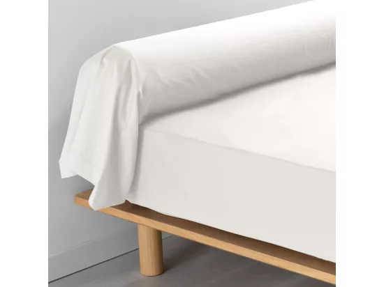 Taie de traversin 85 x 185 cm taie d'oreiller doux en percale 100 % coton, coloris lin