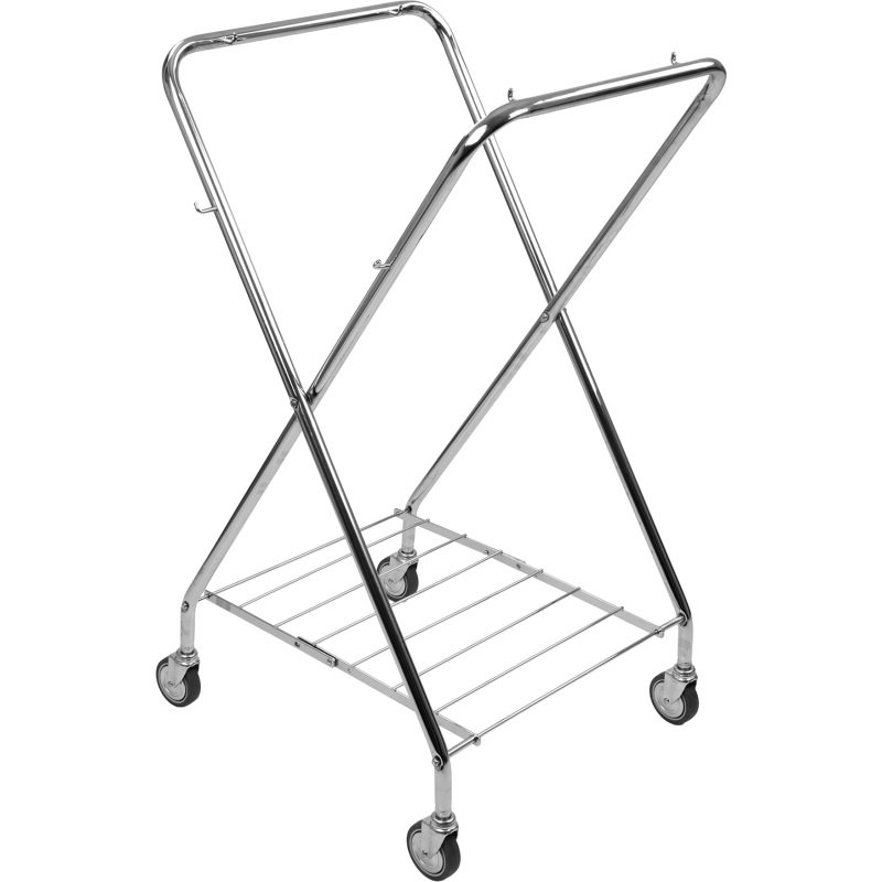 Chariot à linge pliable rectangulaire chrome 150 litres