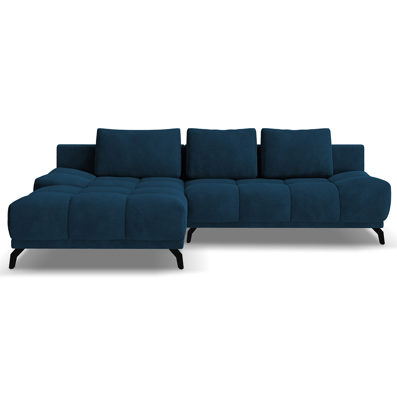 Windsor & Co Canapé d'angle Gauche Convertible avec Coffre Cirrus 5 Places bleu roi - 290x182x90 cm