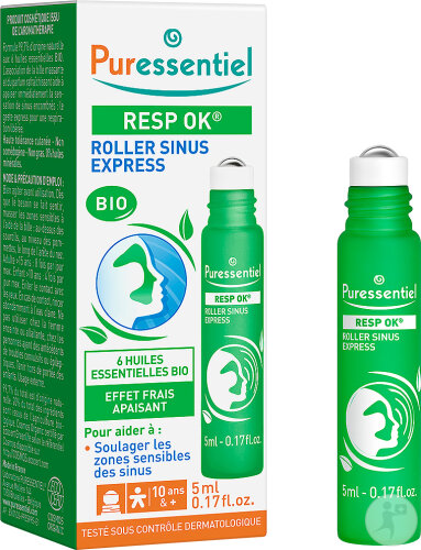 Puressentiel Resp OK Sinus Express Roller Avec Huiles Essentielles Bio 5ml