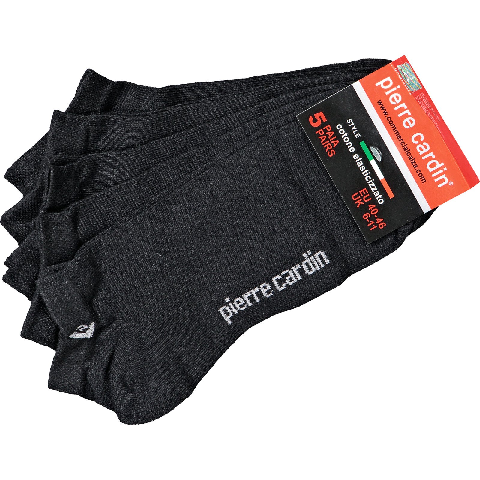 Pierre Cardin Herren-Sneakersocken schwarz, 5 Paar