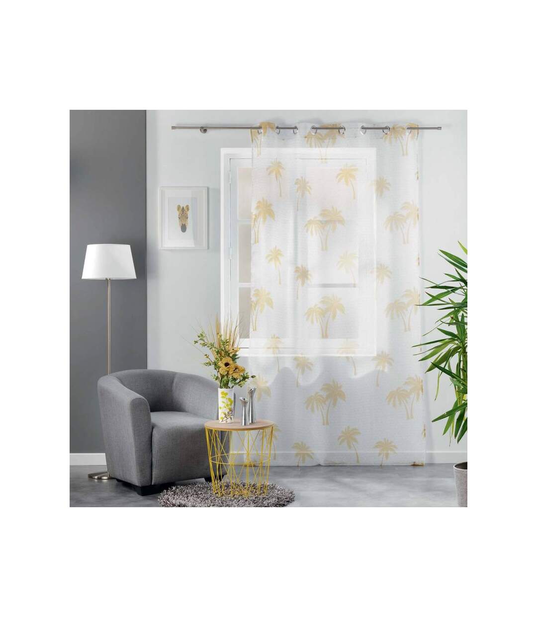 Rideau Voilage à Œillets Pure Line 140x240cm Blanc