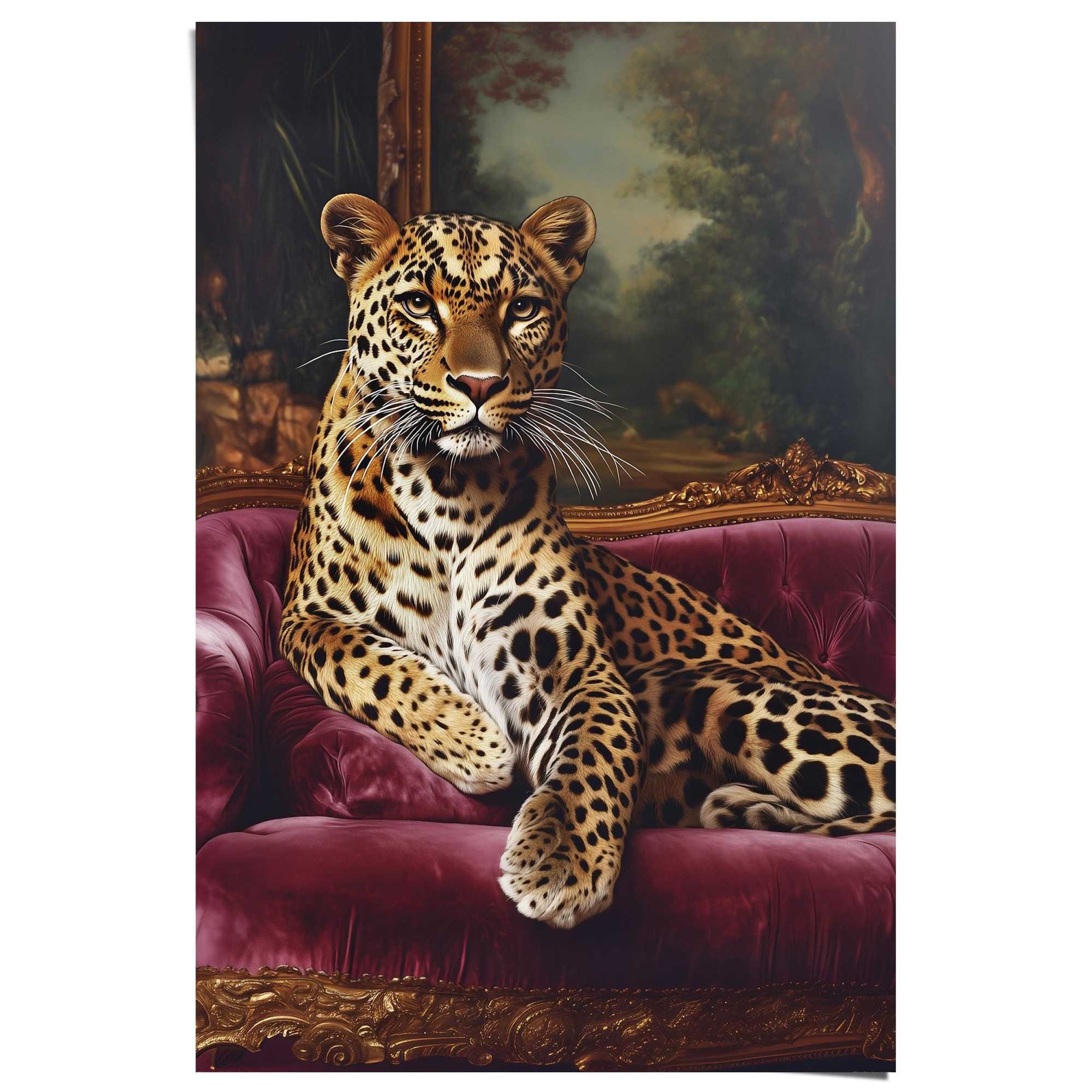 Reinders! Poster »Sofa Panther« Wohnzimmer - Mehrfarbig - 150 gr.  Papier - Tiere - 61x91,5 cm