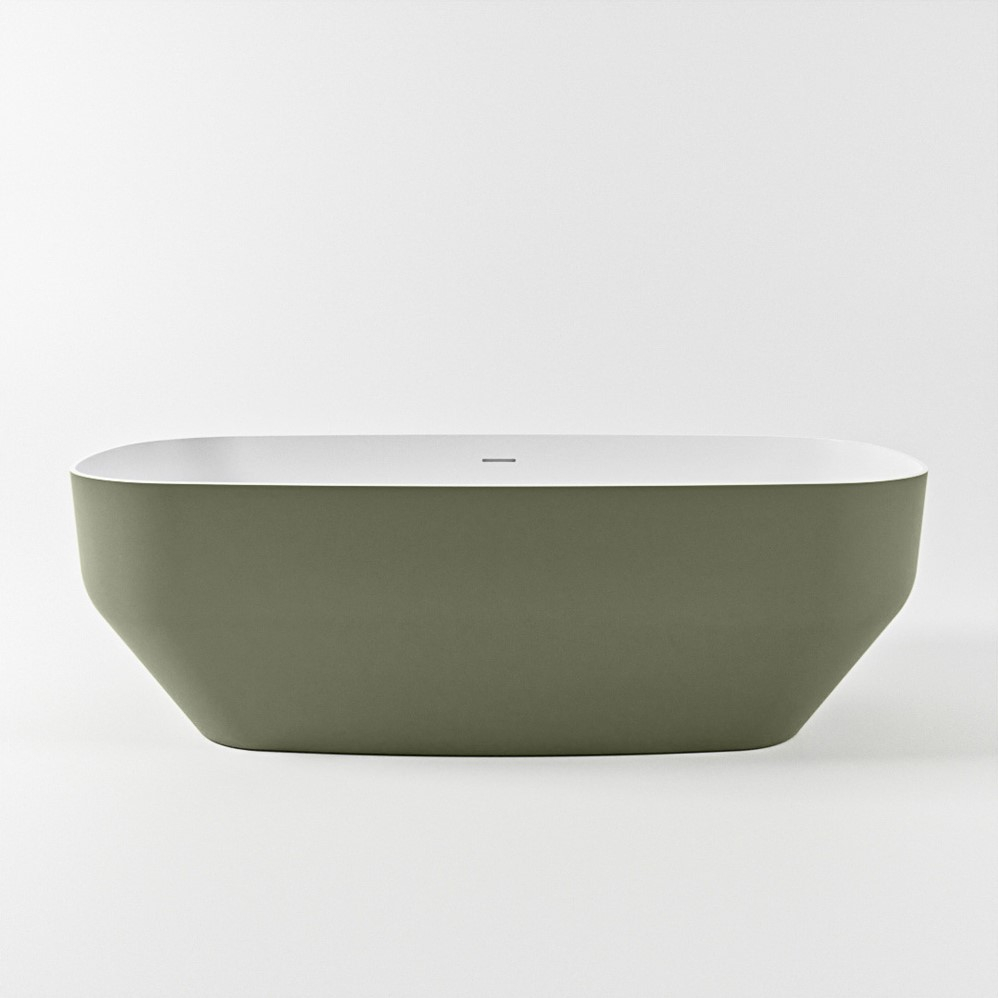 Mondiaz Stone vrijstaand bad 170x75cm kleur army/talc