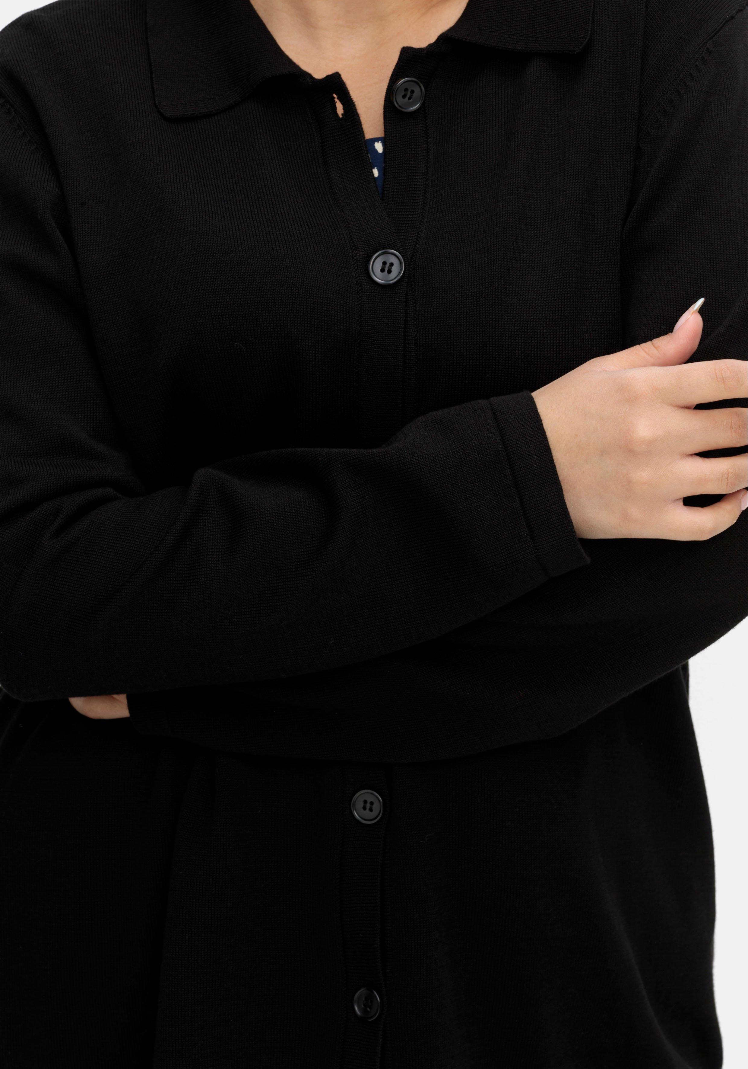 Strickjacke in Petite Passform, mit Polokragen