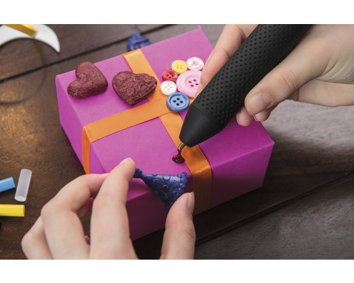 Lijmstift Gluey cupcake roze incl. USB-oplader, 2x oplaadbare batterijen en 20 lijmstiften Ø 7mm