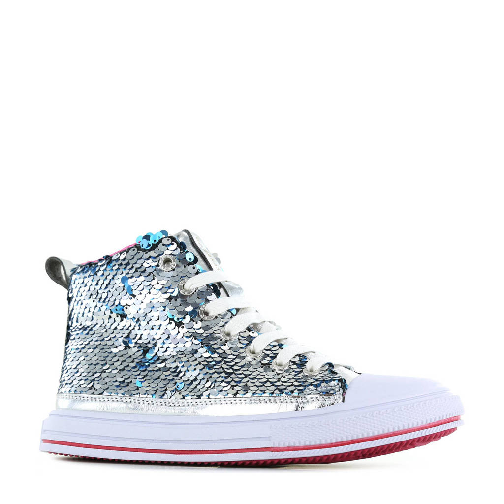 Go Banana's sneakers met pailletten silver