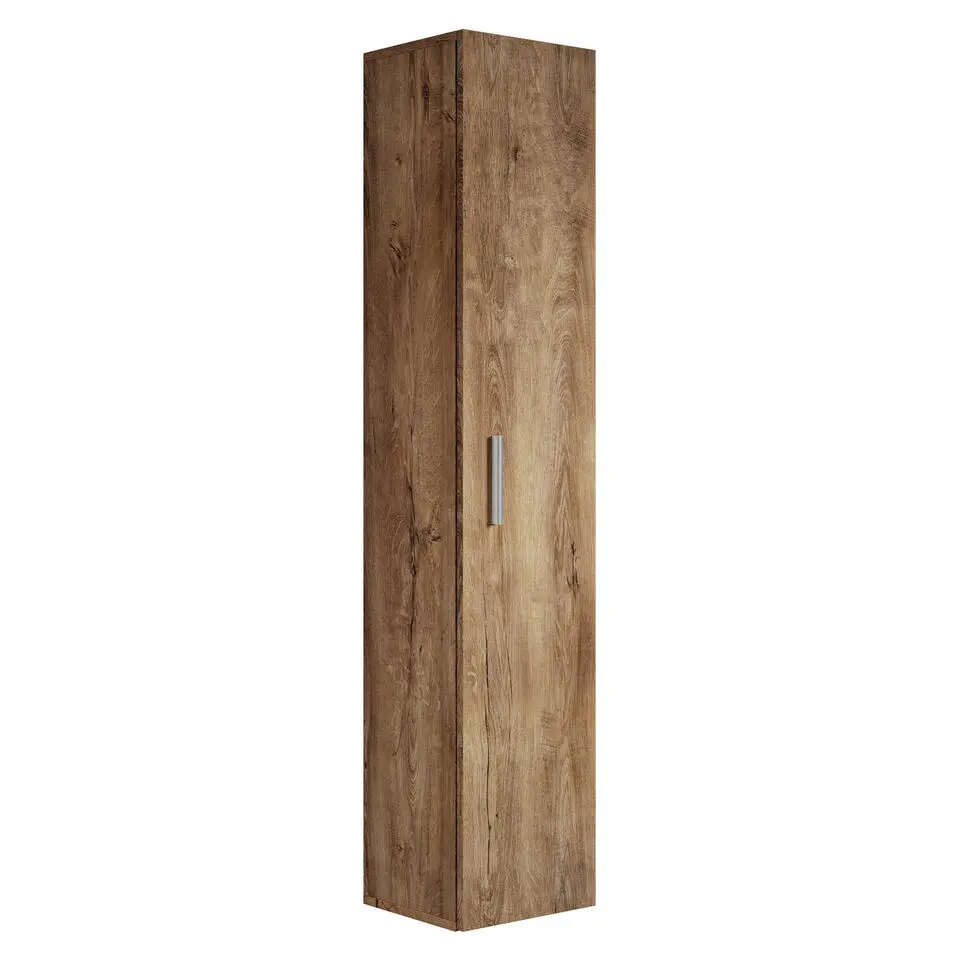 Badplaats Badkamerkast Pluto 30 x 30 x 150 cm - Bruin eiken - Hangende