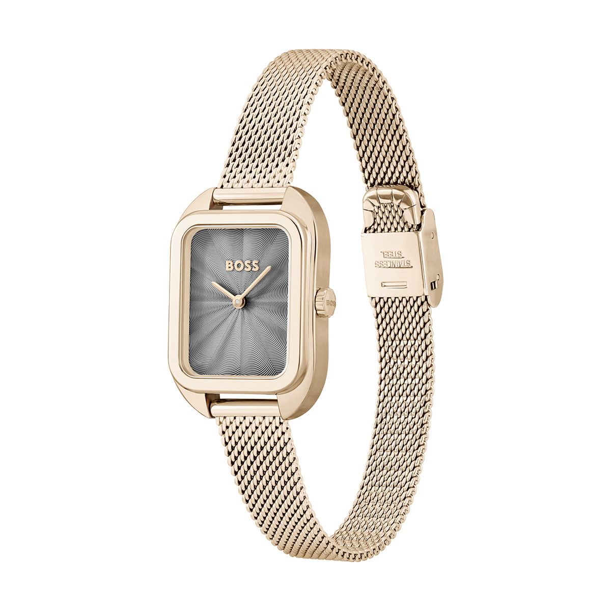 Montre BOSS Business femme bracelet acier doré rose