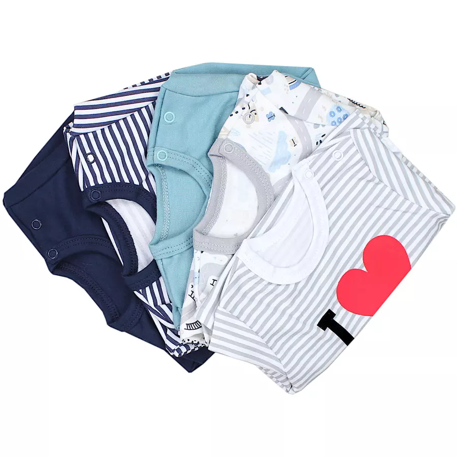 TupTam Baby Kurzarm Body mit Aufdruck Spruch 5er Pack mint