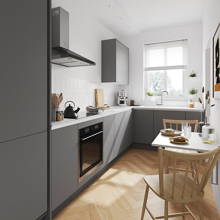 Angle extérieur pour rail de plan de travail blanc Caraway Innovo GoodHome