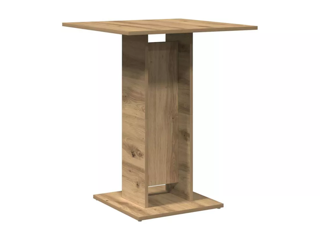 Table de bistro chêne artisanal 60x60x75 cm bois d'ingénierie