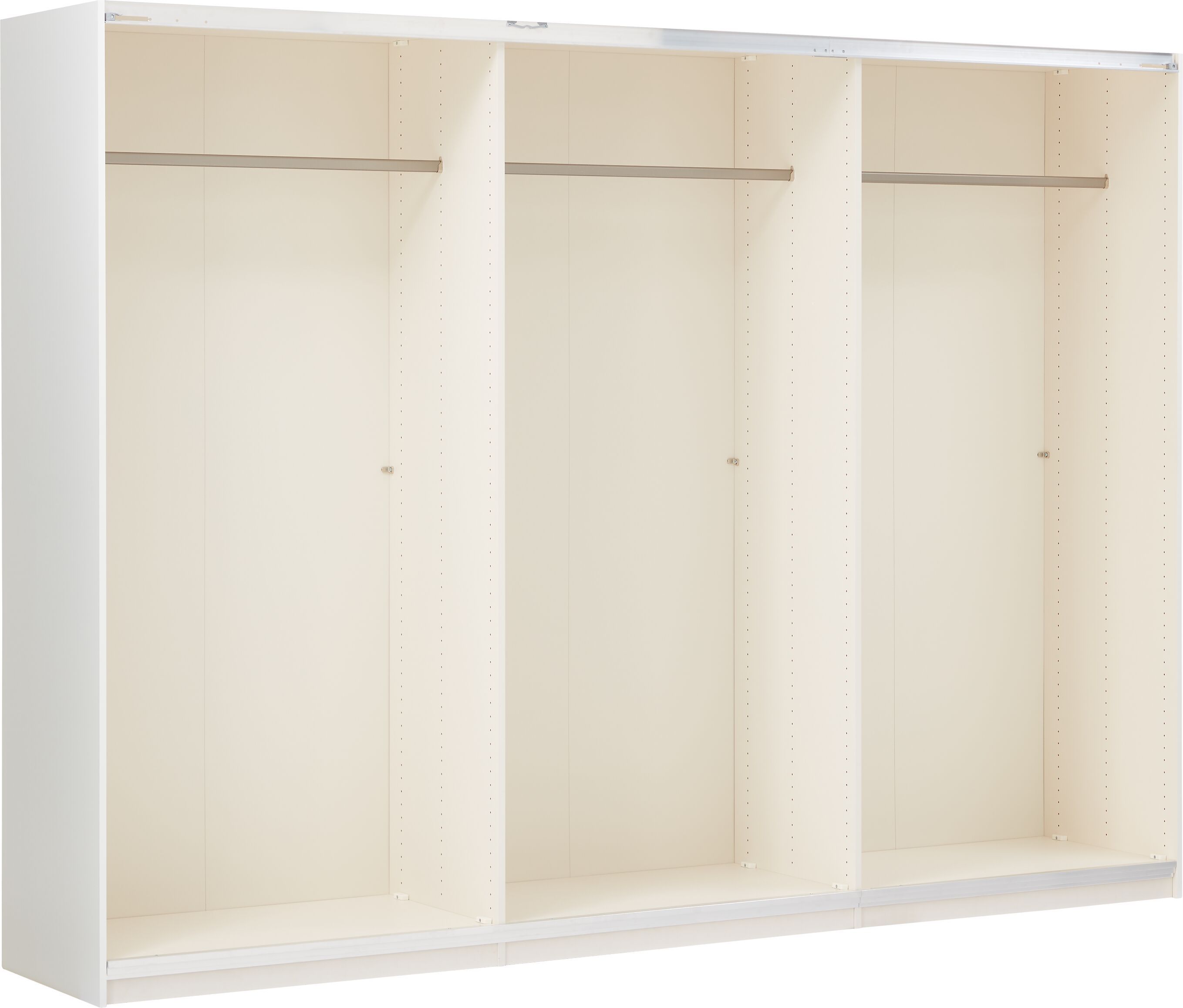 MODUL Schwebetürenschrank - Weiss / B: 303.0 cm x T: 65.0 cm x H: 220.0 cm