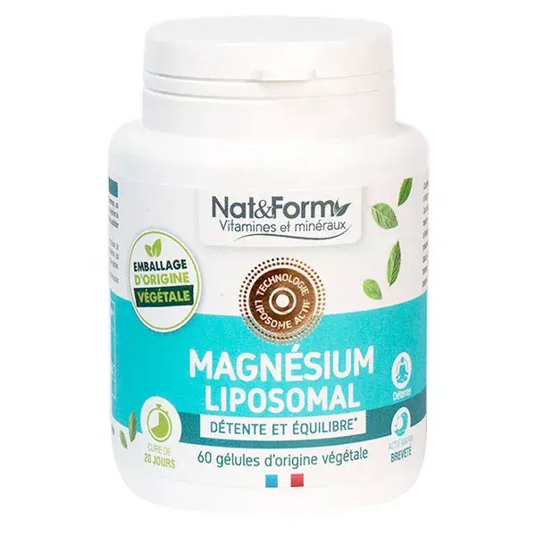 Nat & Form Vitaminas e Minerais Magnésio Lipossomal 60 Cápsulas Vegetais