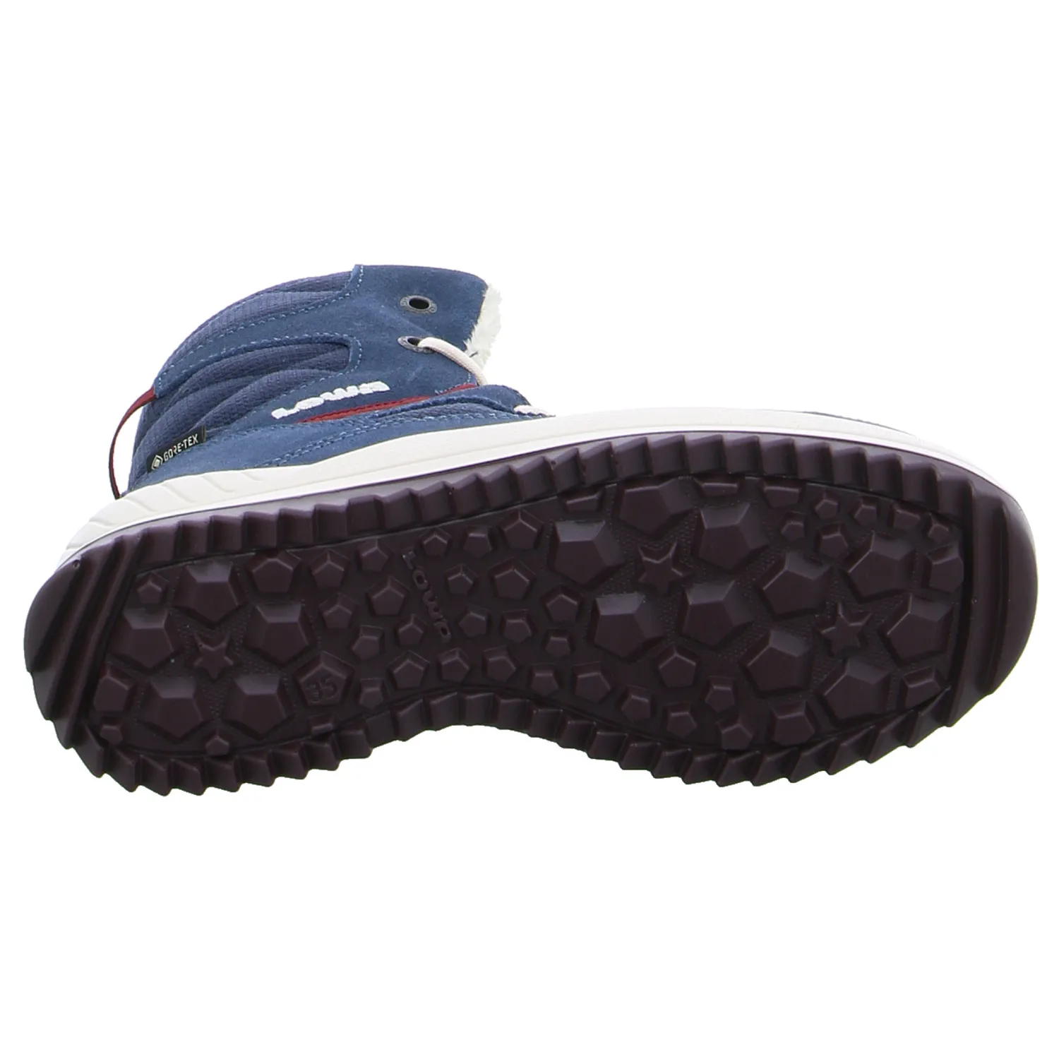 LOWA Mädchen-Snowboot Membrane Dunkelblau Textil  Winter-Sneaker, high