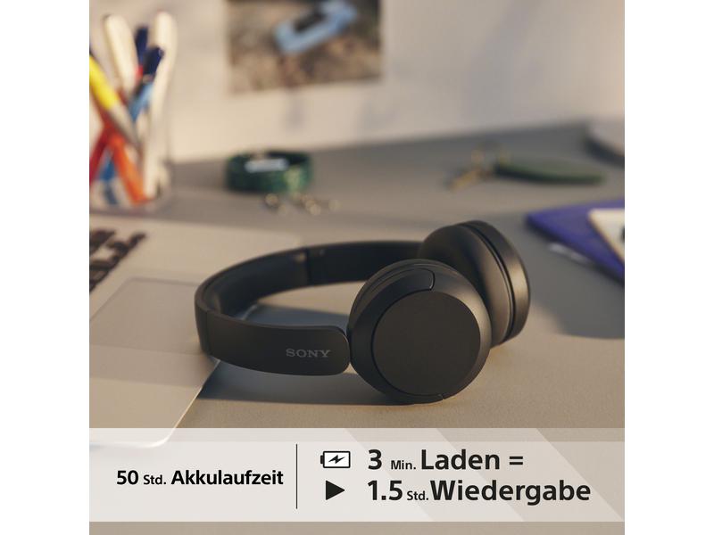 Sony Wireless Over-Ear-Kopfhörer WH-CH520 Schwarz Kabelloser Bluetooth-Kopfhörer mit 50 Stunden Akkulaufzeit