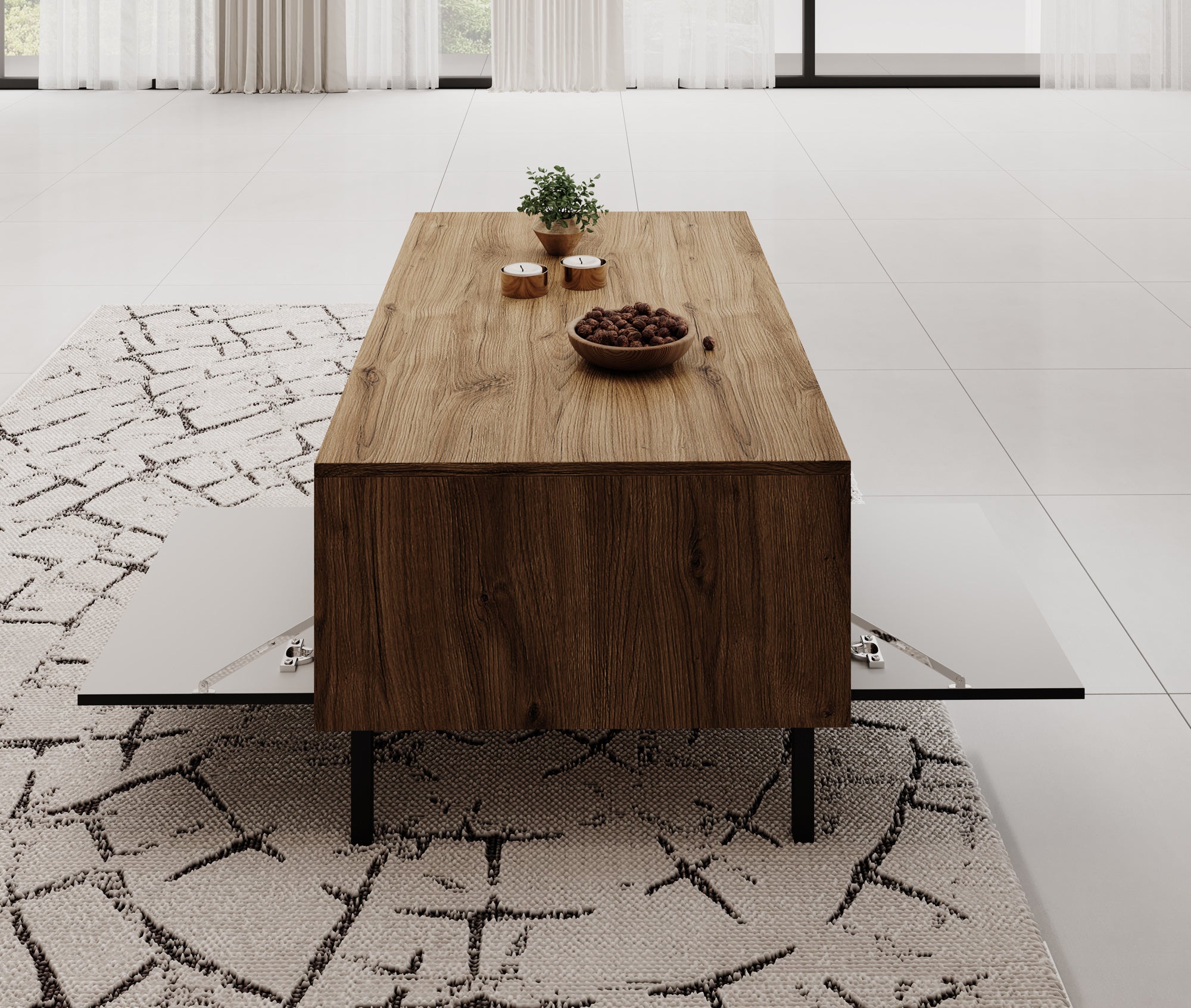 Margareth - Salontafel met opbergruimte - Eiken