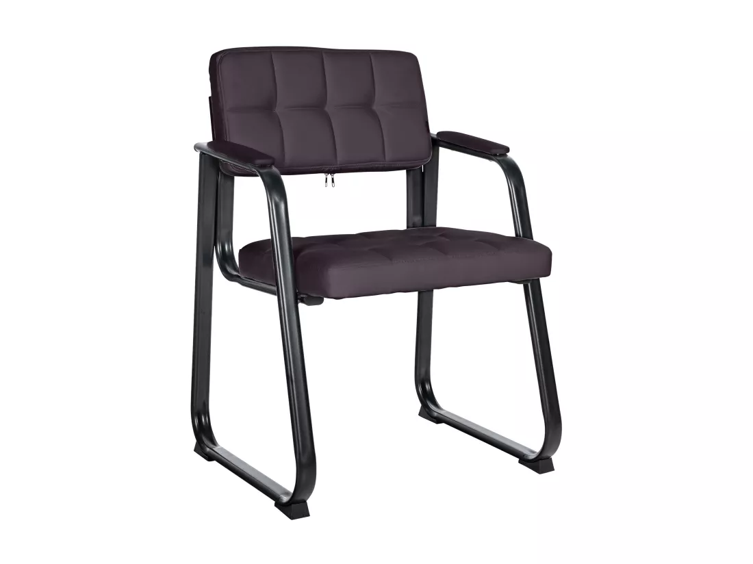 Chaise gondole - Similicuir & Métal noir mat - Marron - Canada B