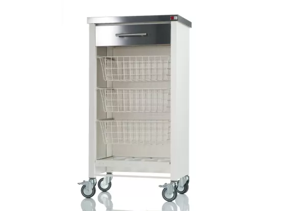 Desserte de cuisine plateau supérieur en Acier Inoxydable - Blanc, Inox - 93*48*34cm - CHELSEA