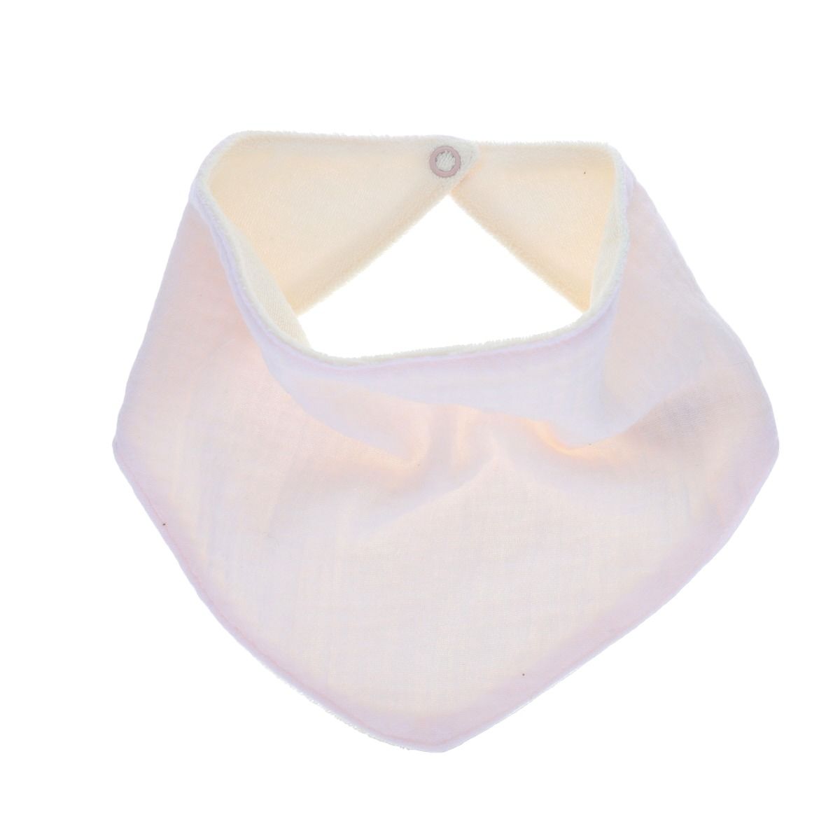 Bavoir bandana en gaze de coton rose Amande