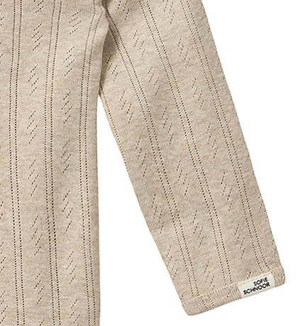 Sofie Schnoor Body l/ä - DicteSB - Beige m. Lochmuster