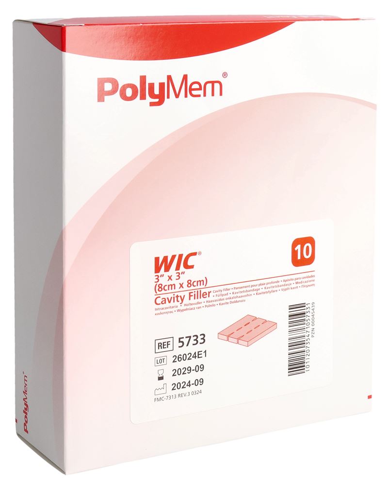 POLYMEM WIC Cavity Filler 8x8cm Box 10 Stk