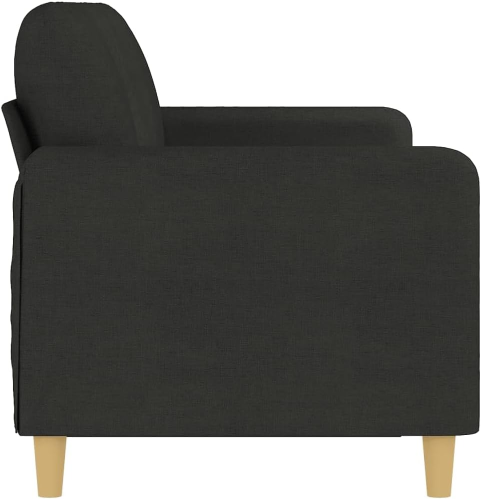 3-Sitzer-Sofa Schwarz 198 cm Modernes Stoffsofa mit Metallgestell Robuste Polstergarnitur für Wohnzimmer Büro und Flur