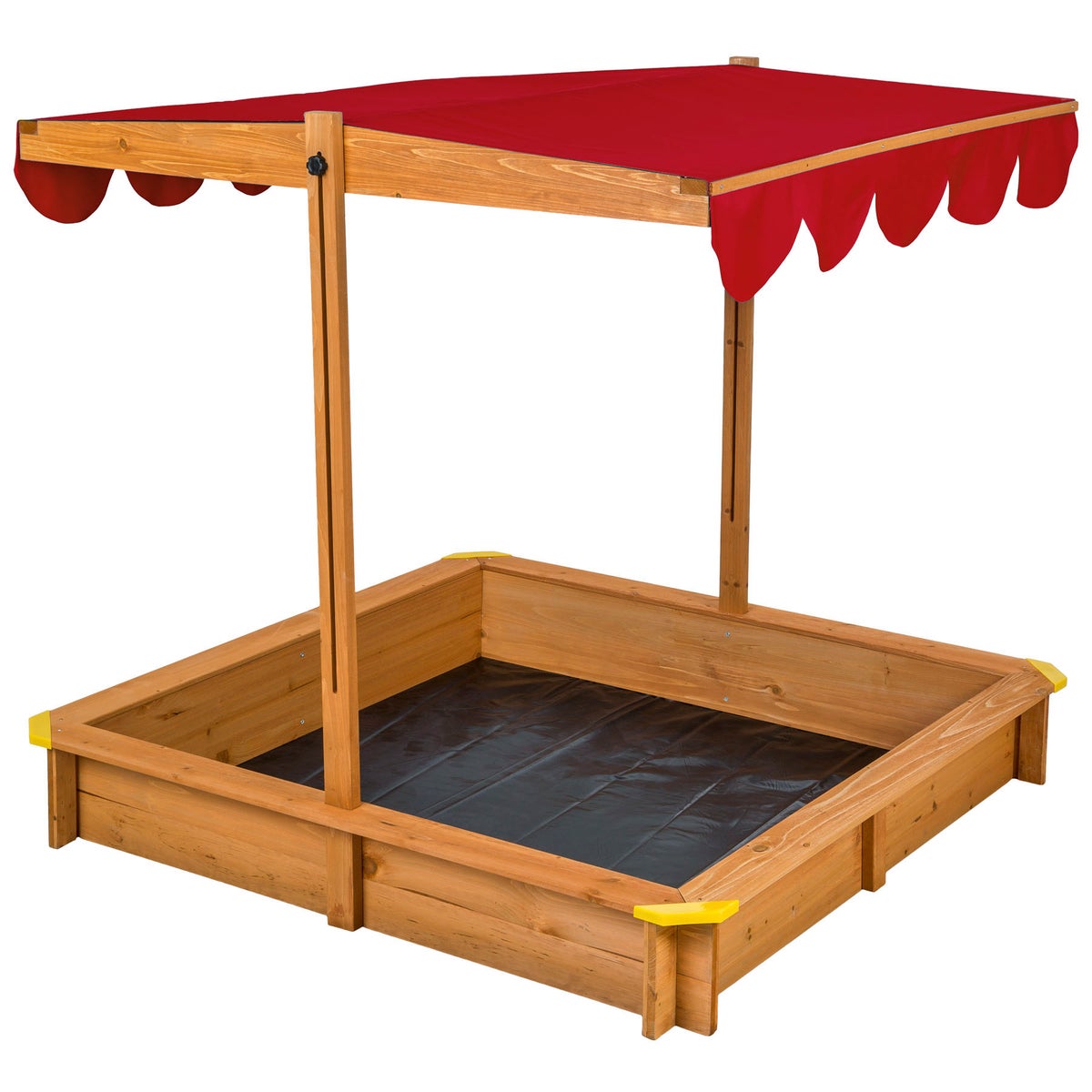 tectake Emilia zandbak 120 x 120 x 120 cm van hout met verstelbaar dak