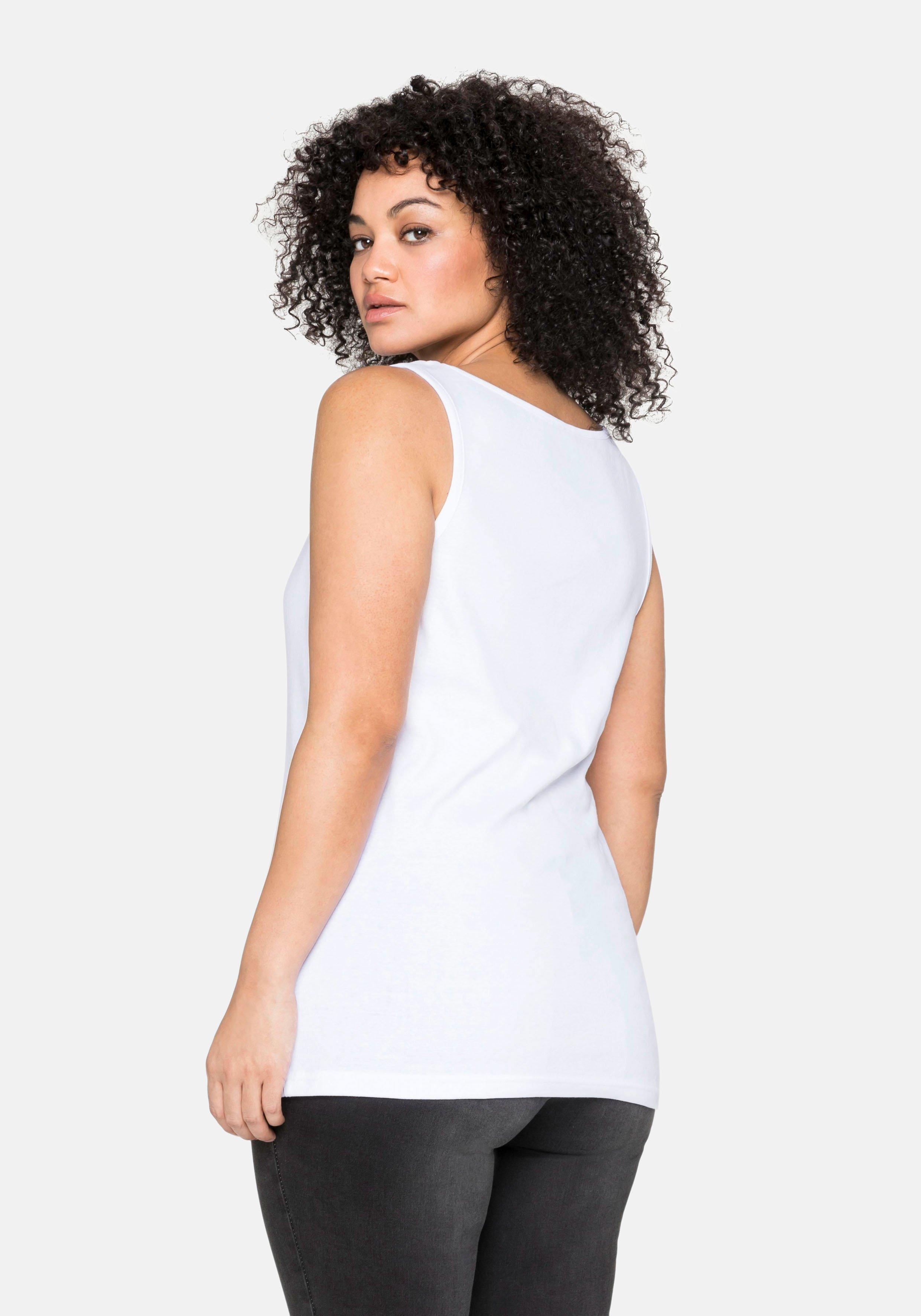 Tanktop aus Baumwolle, mit Rundhalsausschnitt