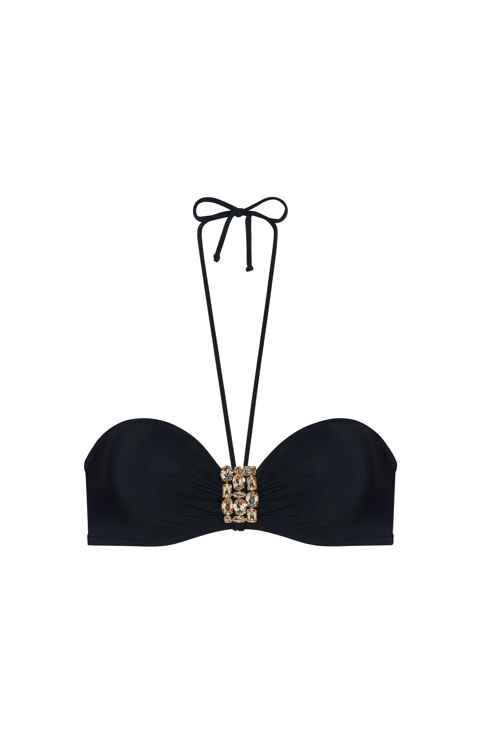 devia Haut de maillot de bain bandeau noir à bijoux Noir